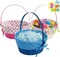 3 Pcs Easter Bamboo Basket with Polka Dots Lining, Natural Woven Easter Eggs